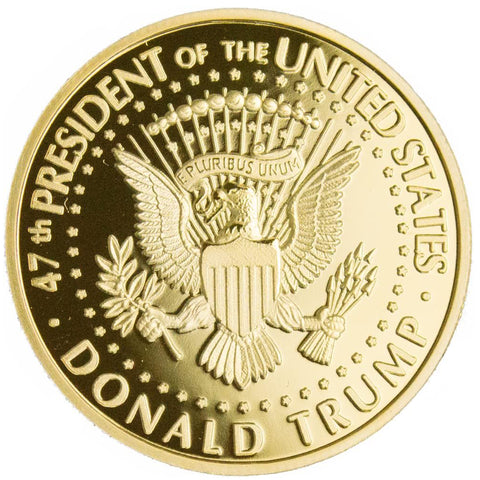 Image of Trump “ WON” 2025 – Donald J. Trump Wins the 2024 Election To Save America – 47th Presidential Gold Challenge Coin in Velvet Display Case (2025 Velvet)