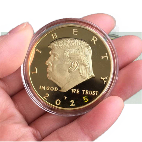 Image of Donald Trump 2 Term 8 Coin Set, 8 Year Collector’s Edition, Gold Plated Replica Coins 2017,18,19,20,25,26,27,28 Rectangle Display Case, Cert. of Auth.