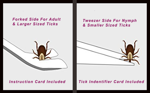 Image of Tick Remover Tick-Off - Hygienic All Stainless Steel Tick Removal Tool With Leather Case. Complete With Tick Removal Instructions & Identification Chart - Patent No. D889,646