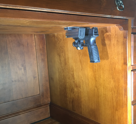 Image of Magnetic Gun Mount Holster 53lb. - Gun Magnet Mount - Discreet Tactical Concealed Carry Handgun Holder For Car Truck Under Desk Bedside Wall w/Anti Scratch Rubber Coating