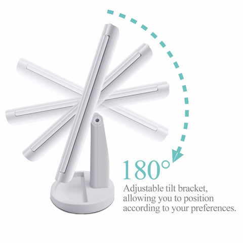 Image of Trifold Vanity Mirror - 22 LED Countertop or Portable Travel Cosmetic Lighted Makeup Mirror w/ On Off and Brightness Control Touch Screen 1x/2x/3x/10X Magnification - Dual Power Supply