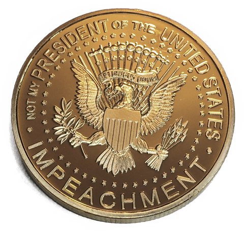 Image of Not My President - Donald Trump Treason & Impeachment, 24kt Gold Plated Coin Says it All - Perfect Anti Trump Novelty for The Trump Hater in Your Life - Gift Box, Stand, Certificate of Authenticity
