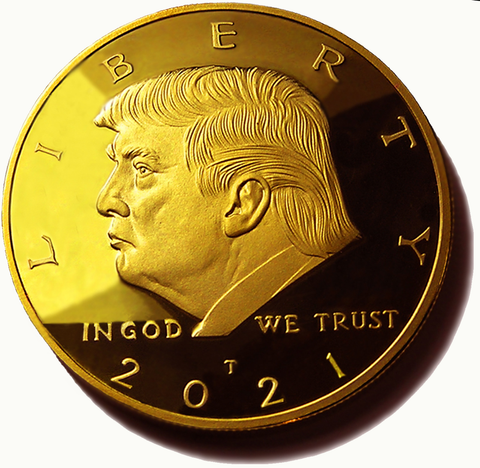Image of 2021 Keep America Great Doald Trump Gold Coin | Official Snowflake Detector/Kryptonite | Ramp Up Now For The 2020 Electoral Win & 2021 Inauguration | 24kt Gold Plated Medallion, Stand & Display Case