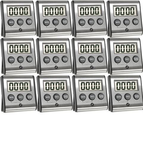 Image of Elegant Digital Kitchen Timer, Stainless Steel Model eT-23, SUPER Strong Magnetic Back, Loud Alarm, Large Display, Auto Memory, Auto Shut-Off