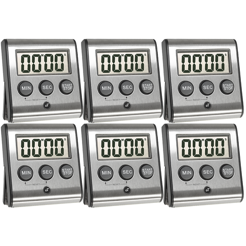 Image of Elegant Digital Kitchen Timer, Stainless Steel Model eT-23, SUPER Strong Magnetic Back, Loud Alarm, Large Display, Auto Memory, Auto Shut-Off