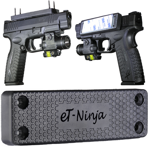 Image of Magnetic Gun Mount Holster 53lb. - Gun Magnet Mount - Discreet Tactical Concealed Carry Handgun Holder For Car Truck Under Desk Bedside Wall w/Anti Scratch Rubber Coating