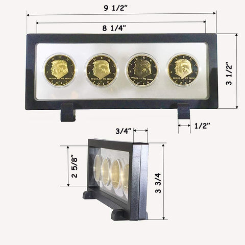 Image of Donald Trump 2 Term 8 Coin Set, 8 Year Collector’s Edition, Gold Plated Replica Coins 2017,18,19,20,25,26,27,28 Rectangle Display Case, Cert. of Auth.