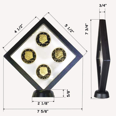 Image of Donald Trump 2 Term 8 Coin Set, 8 Year Collector’s Edition, Gold Plated Replica Coins 2017,18,19,20,21,22,23,24 Diamond Display Case, Cert. of Auth.
