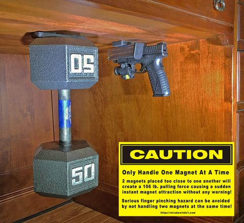 Image of Magnetic Gun Mount Holster 53lb. - Gun Magnet Mount - Discreet Tactical Concealed Carry Handgun Holder For Car Truck Under Desk Bedside Wall w/Anti Scratch Rubber Coating