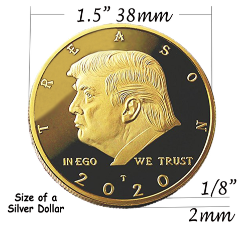 Image of Not My President - Donald Trump Treason & Impeachment, 24kt Gold Plated Coin Says it All - Perfect Anti Trump Novelty for The Trump Hater in Your Life - Gift Box, Stand, Certificate of Authenticity