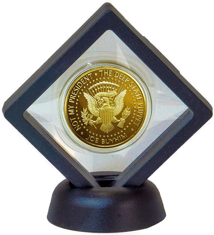 Image of eTradewinds Not My President – Joe “Bribes” Biden - Treason & Impeachment, 24kt Gold Plated Novelty Anti Biden Coin Says it All for The Biden Hater in Your Life (Diamond Display)