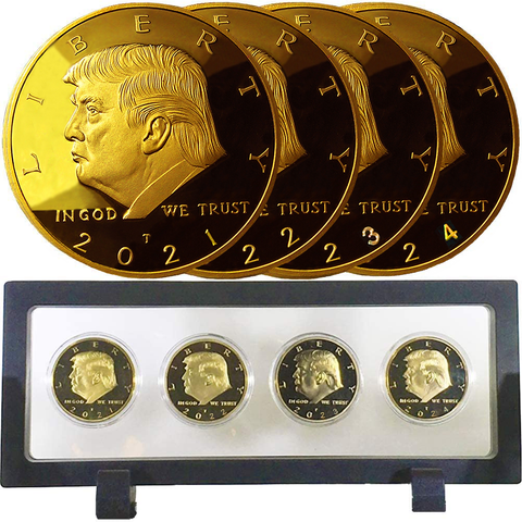 Image of eTradewinds Donald Trump 2nd Term 4 Coin Set, Rectangle Display Case, Cert. of Auth