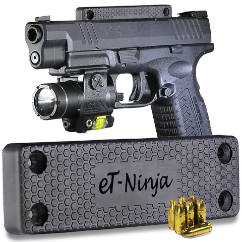 Image of Magnetic Gun Mount Holster 53lb. - Gun Magnet Mount - Discreet Tactical Concealed Carry Handgun Holder For Car Truck Under Desk Bedside Wall w/Anti Scratch Rubber Coating