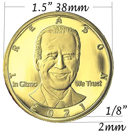 Image of Not My President – Joe “Bribes” Biden - Treason & Impeachment, 24kt Gold Plated Novelty Anti Biden Coin Says it All for The Biden Hater in Your Life (Gift Box)