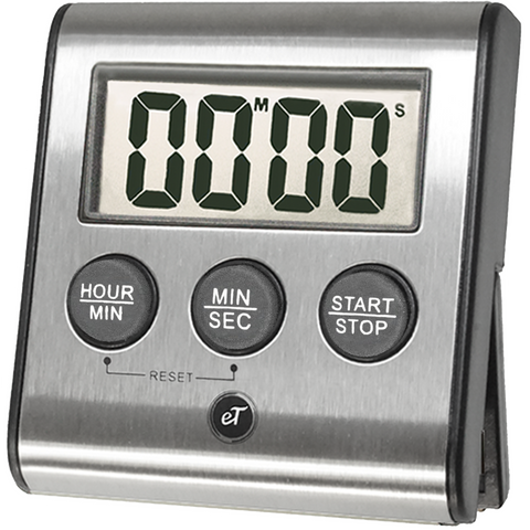 Image of Elegant Digital Kitchen Timer, Stainless Steel Model eT-78, Displays 0-99 Min. or 0-99 Hr, SUPER Strong Magnetic Back, Volume Switch For Soft/Loud Alarm Tone, Auto Shut Off, Auto Memory