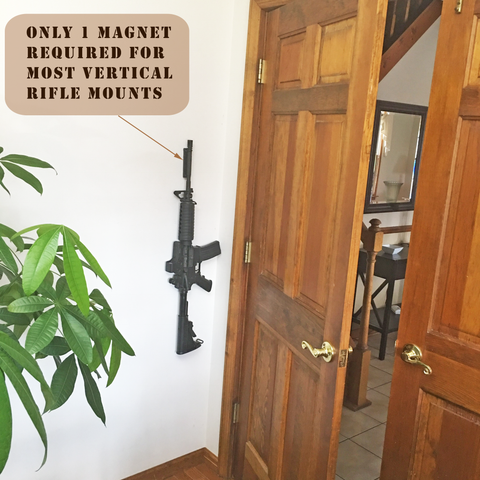 Image of Magnetic Gun Mount Holster 53lb. - Gun Magnet Mount - Discreet Tactical Concealed Carry Handgun Holder For Car Truck Under Desk Bedside Wall w/Anti Scratch Rubber Coating