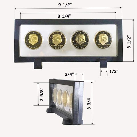 Image of eTradewinds Donald Trump 2nd Term 4 Coin Set, Rectangle Display Case, Cert. of Auth