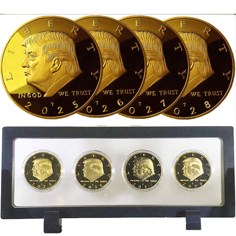 Image of eTradewinds Donald Trump 2nd Term 4 Coin Set, Rectangle Display Case, Cert. of Auth