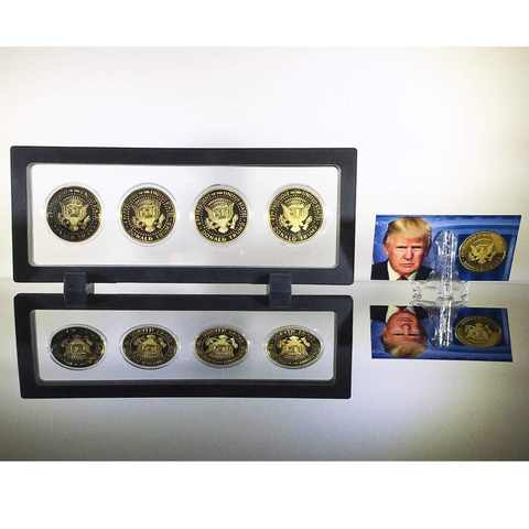 Image of eTradewinds Donald Trump 2nd Term 4 Coin Set, Rectangle Display Case, Cert. of Auth