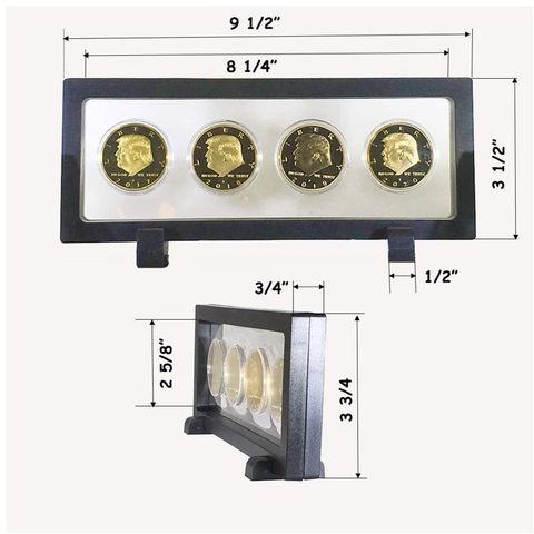 Image of Donald Trump 2 Term 8 Coin Set, 8 Year Collector’s Edition, Gold Plated Replica Coins 2017,18,19,20,25,26,27,28 Rectangle Display Case, Cert. of Auth.