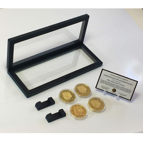 Image of eTradewinds Donald Trump 2nd Term 4 Coin Set, Rectangle Display Case, Cert. of Auth