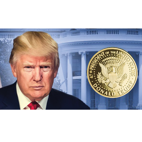 Image of eTradewinds Donald Trump 2nd Term 4 Coin Set, Rectangle Display Case, Cert. of Auth