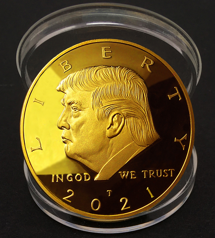 Image of Trump Won 2021 Save America Donald Trump Gold Coin | Official Snowflake Detector/Kryptonite | Ramp Up for The 2020 Election Decertification & 2022 Inauguration (Velvet Trump Won 21)