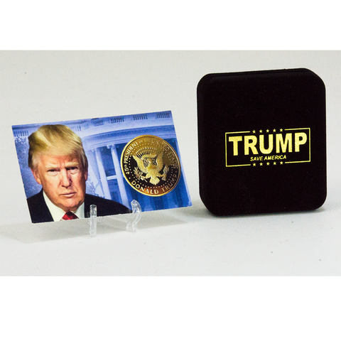 Image of Trump Won 2021 Save America Donald Trump Gold Coin | Official Snowflake Detector/Kryptonite | Ramp Up for The 2020 Election Decertification & 2022 Inauguration (Velvet Trump Won 21)