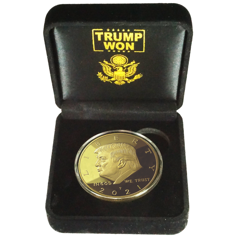 Trump Won 2021 Save America Donald Trump Gold Coin | Official Snowflake Detector/Kryptonite | Ramp Up for The 2020 Election Decertification & 2022 Inauguration (Velvet Trump Won 21)