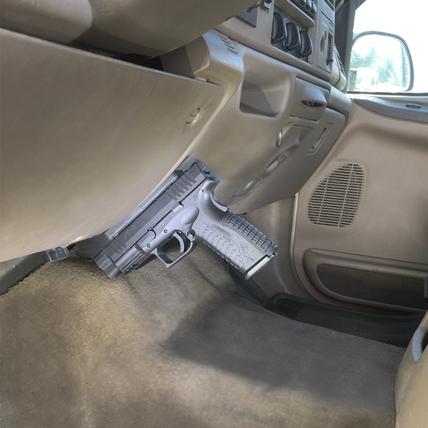 Image of Magnetic Gun Mount Holster 53lb. - Gun Magnet Mount - Discreet Tactical Concealed Carry Handgun Holder For Car Truck Under Desk Bedside Wall w/Anti Scratch Rubber Coating
