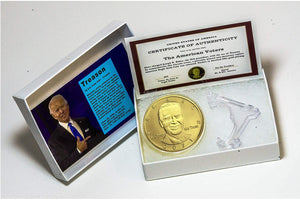 Not My President – Joe “Bribes” Biden - Treason & Impeachment, 24kt Gold Plated Novelty Anti Biden Coin Says it All for The Biden Hater in Your Life (Gift Box)